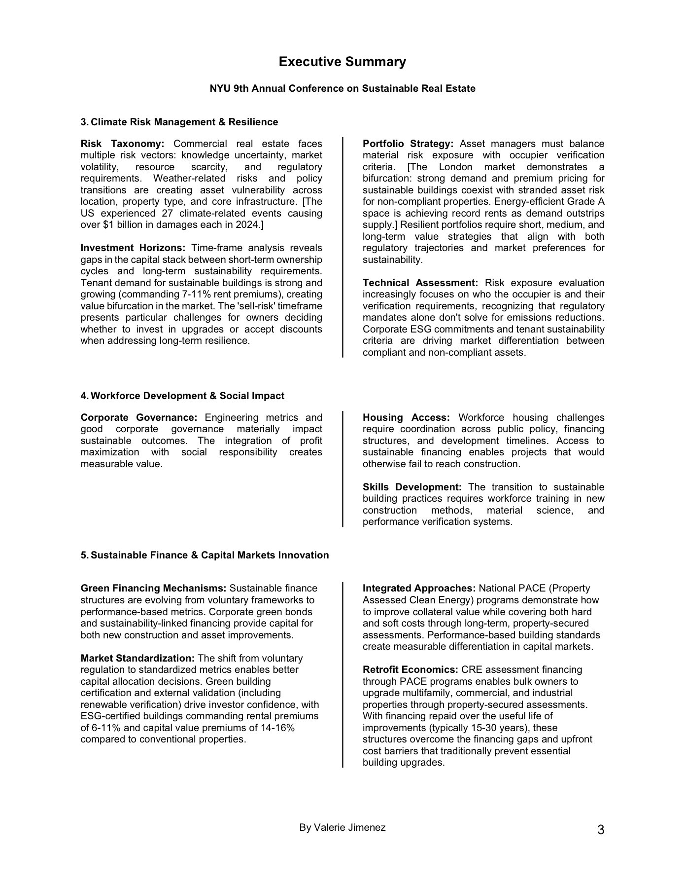 NYU 9th Conference Executive Summary page 3