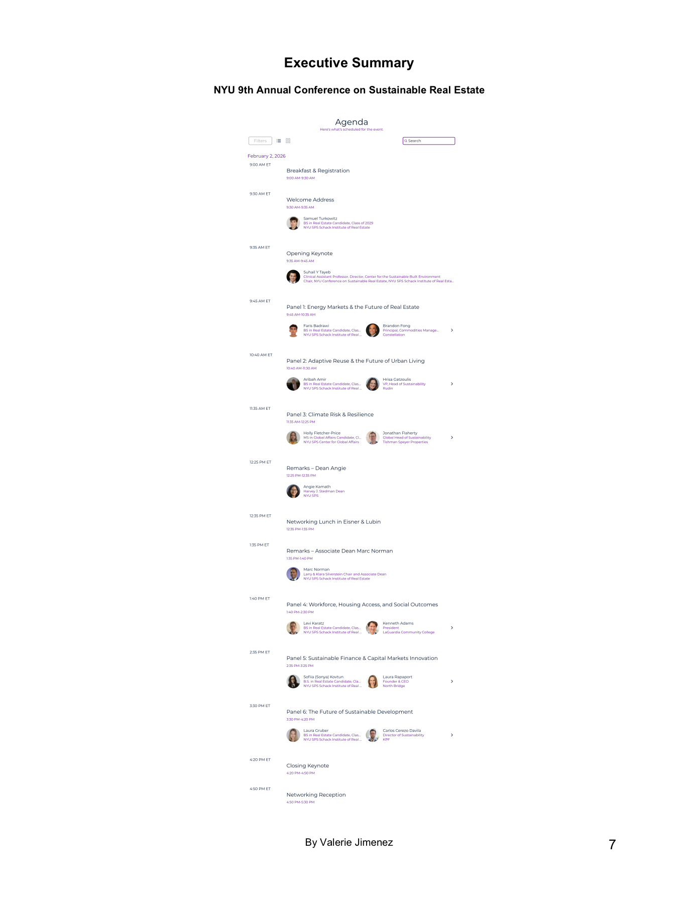 NYU 9th Conference Executive Summary page 7