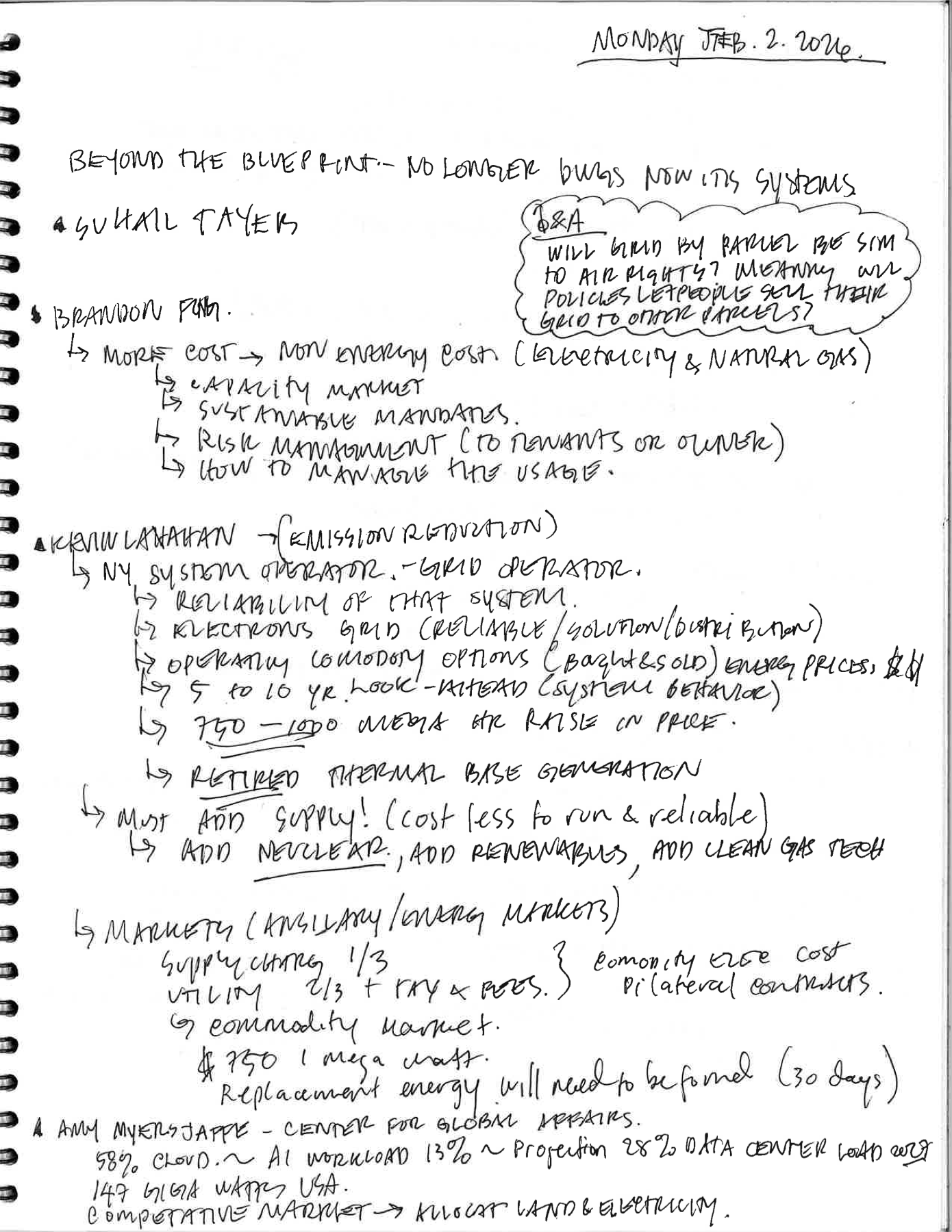 NYU 9th Conference Notes page 1