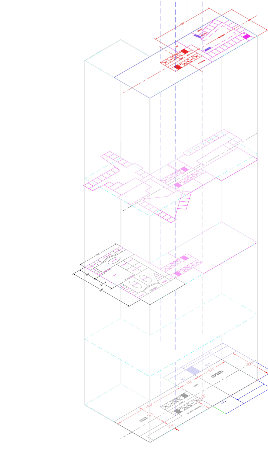 Intake and Holdings exploded axonometric